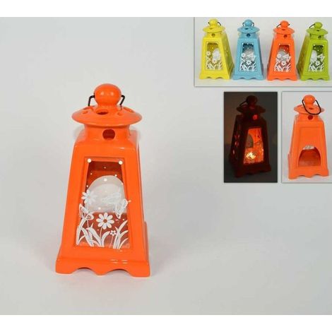 TRADE SHOP - Portacandela Porta Candela Lumino Lanterna Ceramica Decorativa Pasqua -