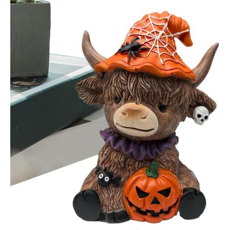 Figurine de Vache des Highlands d'halloween - Sculpture Ornementale de (1/5)