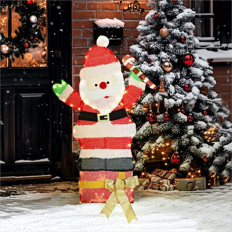 Décoration de Noël lumineuse Père Noël 93 cm LED toile en (1/5)