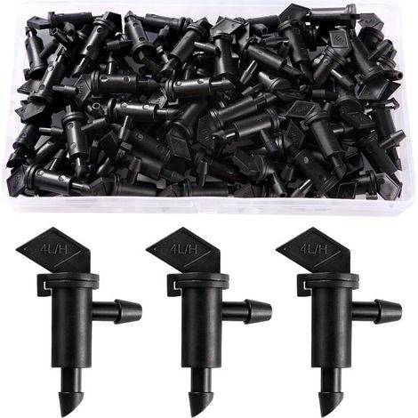 60 Pieces 1 GPH 4L/h Flag Drip Transmitter Drip Transmitter for Garden Watering Turf, Drip Irrigation Transmitters, Black