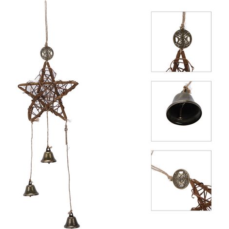 Guirlande murale en corde de jute et rotin, décoration murale en forme d'étoile à cinq branches, modèle A, décoration artisanale pour la maison. (1/5)