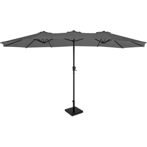 VONROC - Premium Sonnenschirm Iseo 460x270 cm – Grau – inkl. 26 kg Schirmständer (1/3)