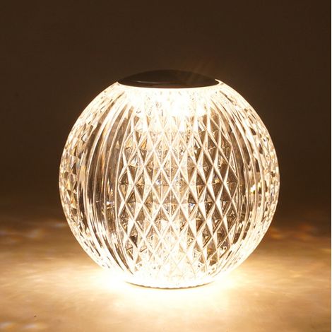 Lampe de table LED, 80x80 mm, en acrylique, alimentée par USB, pour table de chevet, bureau, salon ou élément décoratif.-AquaForge (1/5)