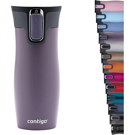 Contigo Tazza Termica West Loop Autoseal, Tazza Caffè da Viaggio in Acciaio Inossidabile, Contenitore Termico a Tenuta Stagna, con Coperchio Privo di BPA, 470ml, Viola (Dark Blum)