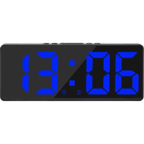 Grande Horloge Murale Numérique Intelligente APP Contrôle Heure/Date/Déclencheur Sonore et Fonction de Compte à Rebours Luminosité Continue et Alarme de Volume avec Fonction Snooze - Coque Noire Lumiè (1/5)