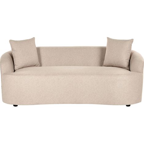 Canapé 2 Places Ovale en Tissu Forme de Haricot Naturel Rembourré Beige Amal (1/5)