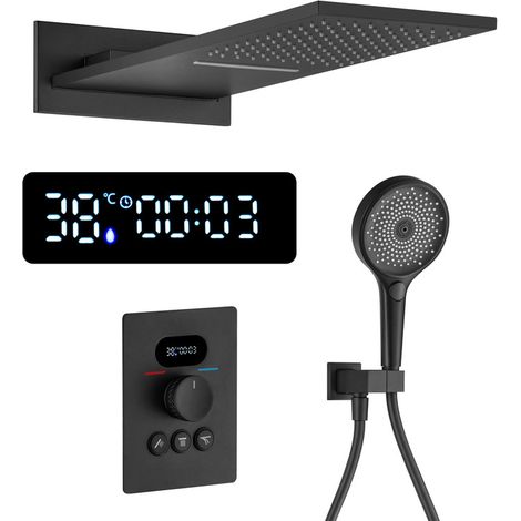 Esip – Colonne de douche thermostatique encastrable – Affichage numérique LED – Pommeau 3 modes – Installation murale standard – Douchette incluse (1/5)