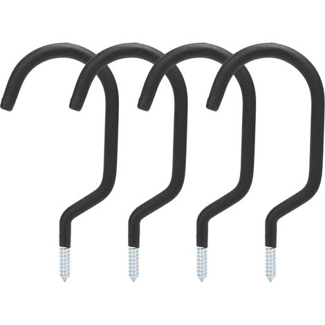 Lot de 4 crochets muraux métalliques pour vélo, supports de rangement garage, étagère bicyclette, fixations robustes, accessoires accroche-vélo. (1/5)