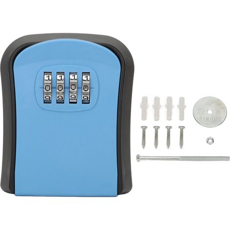 Cassetta portachiavi impermeabile, cassetta di sicurezza con combinazione impermeabile, antiurto, antiruggine, resistente all'usura, ampiamente utilizzabile in casa. (Blu).