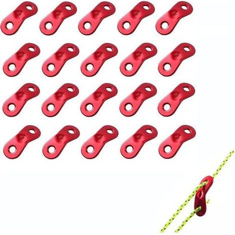 20-teiliges Zugseil aus Aluminiumlegierung, Zugseilspanner, Zeltseil (rot) (1/5)