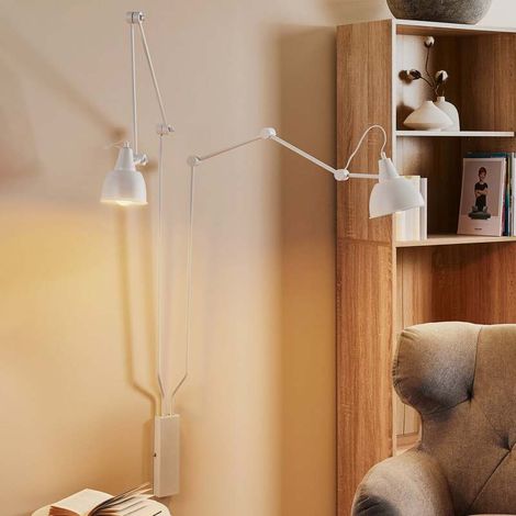 [GEBRAUCHT] B-Ware Wandleuchte 814 verstellbar 2-flammig dimmbar Wandlampe Metall weiß 90x190cm (1/2)