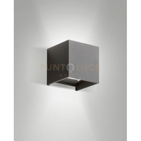 CUBA APPLIQUE DA ESTERNO  A LED DOPPIA EMISSIONE 12W 3000K 1448LM GRIGIO SCURO IP54