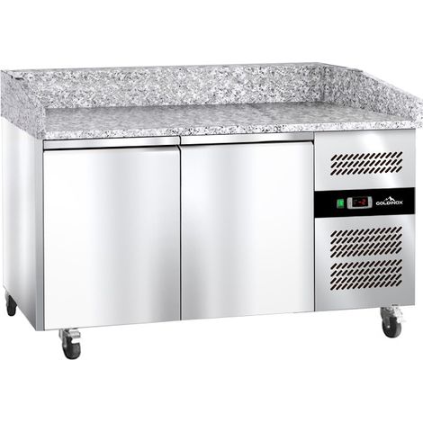 Meuble à pizza réfrigéré Tropicalisée avec granit 2 portes PREMIUM - GOLDINOX