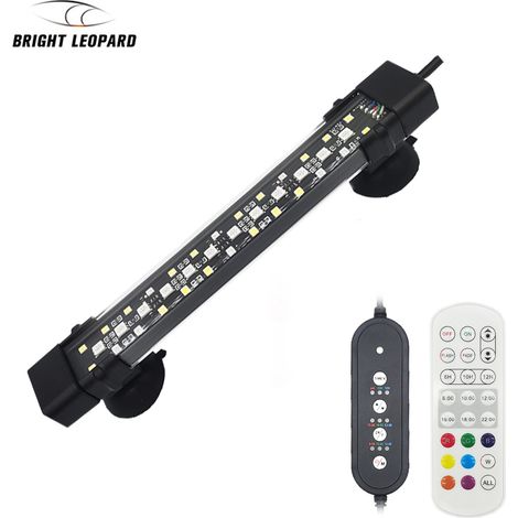 LED pour Aquarium Sous-marin en Mode, Lumière de Réservoir de Poisson à Spectre Complet Cachée avec 3 Rangées de Perles, 7 Couleurs