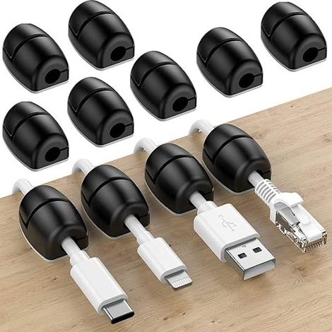 Fascette e fermacavi, confezione da 16 clip in silicone nero - AquaForge (1/5)