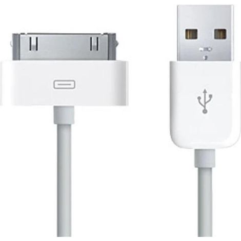 Câble de charge 30 broches pour iPhone 4s, iPad 1, 2, 3 / iPod / iPhone 3, 4, 4s (blanc) (1/2)
