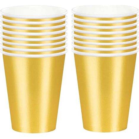 Gold Paper Cups Children's Coffee School for Office Autumn Party Cocktail Wedding (1/3)