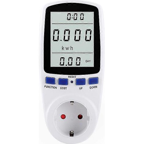 Stromverbrauchszähler mit LCD-Bildschirm, Steckdose zur Energieverfolgung, Spannung 185V-264V, Leistungsmessung und Echtzeitüberwachung. (1/5)