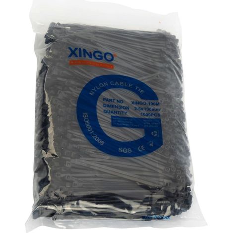 Kabelbinder 1000 Stück Schwarz 100mm 2,5mm 100 mm x 2.5 mm Schwarz (1/2)