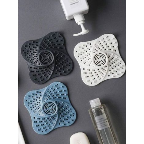 Filtre Cheveux - Drain Douche Silicone 13x13 cm - Pour Baignoire Salle De Bain Cuisine Toilette - Lot De 3 (1/5)