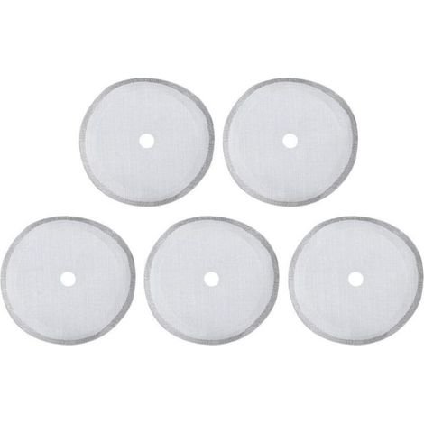 Pack of 5 replacement filters for French press, mesh strainer, reusable stainless steel coffee filter, removable coffee maker accessory (3 sizes available) (350ml) (1/4)