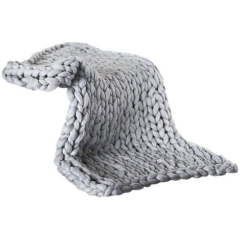 DEESSE SHOP-Couverture tricotée épaisse et confortable, faite à la main, en fil, pour lit d'animal de compagnie, chaise, canapé, décoration d'intérieur, cadeau,5050cm. (1/5)