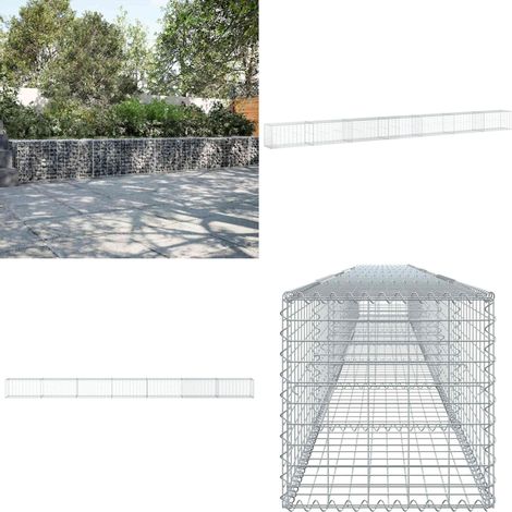 vidaXL Panier gabion avec couvercle 700x50x50 cm fer galvanisé (1/5)