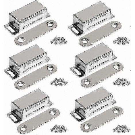 Hochleistungs-Magnethaken für Schranktüren, 10 kg Zugkraft, Edelstahl mit Schrauben, 6er-Pack. (1/5)