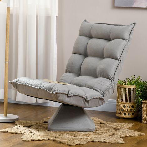 Fauteuil de lecture inclinable - aspect velours - pivot - 62 cm x 70 cm x 95 cm - gris clair - Durable (1/4)