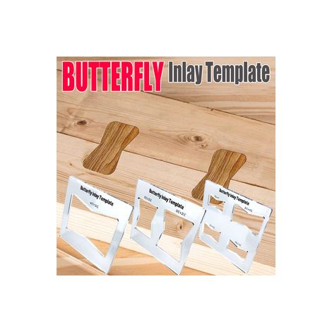 Lot de 2 jeux de 3 gabarits pour incrustation papillon – Modèles pour défonceuse et toupie – Parfait pour réparation de fissures dans le bois (1/5)