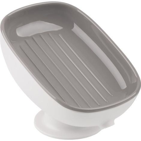 Porte-savon autonettoyant pour lavabo, vasque rectangulaire, porte-savon pour baignoire et cuisine - gris (1/3)