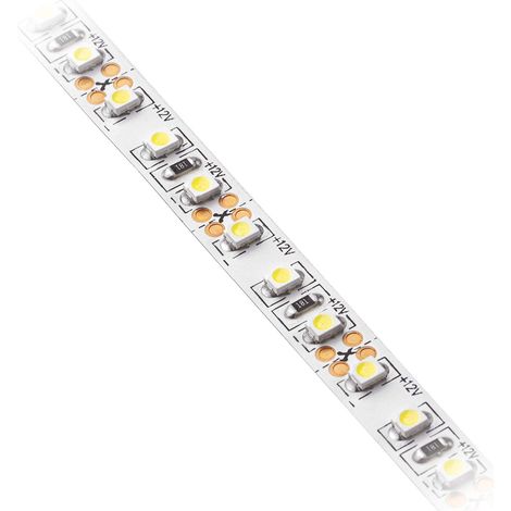 Ruban LED 2 m, flash 3528 avec 600 LED, réglable, auto-adhésif avec ruban 3M, 4000 K blanc neutre, 12 V CC, 9,6 W/m, pour éclairage de meubles, lumière indirecte