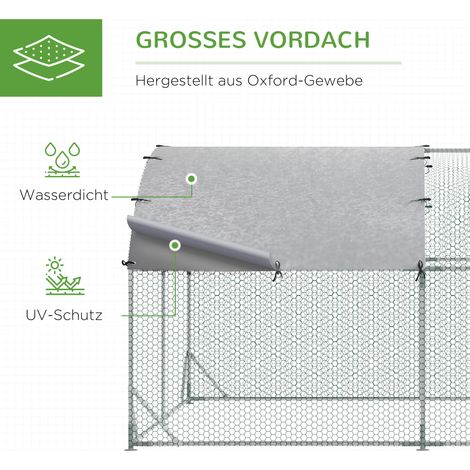 Enclos extérieur pour poules, lapins et canards, parc robuste en acier et tissu Oxford, construction solide pour petits animaux