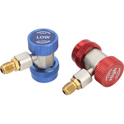 2x Raccord Rapide Réglable pour Climatisation R134A, Adaptateur Connecteur Haute et Basse Pression (1/5)