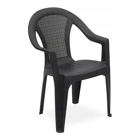 Gartenstuhl, Kunststoff, schwarz, klassisch, 54x81cm, 1 Stück.