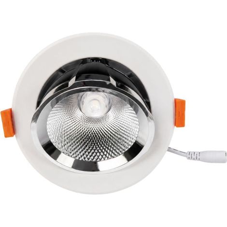 Spot LED Escargot Encastrable Orientable COB 10W 1000 lm 23° - Blanc Chaud () - SILUMEN (1/3)
