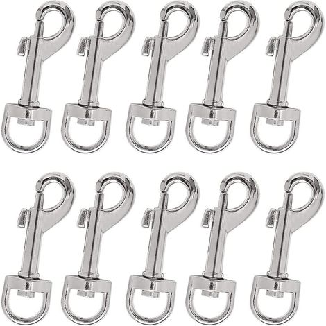 10 pièces Mousqueton 51 mm Ensemble de Collier avec Crochets pivotants, mousquetons pivotants et Clips d'animaux - en Alliage de Zinc pour Chiens et Animaux de Compagnie. (1/5)