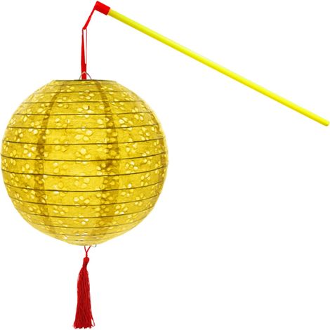 Lanterne En Papier - Découpe Creuse - Avec Lumières LED Intégrées - Pour Décoration Intérieure Et Extérieure - Avec Cordon De Suspension Et Pompon - 1 Pièce (1/5)