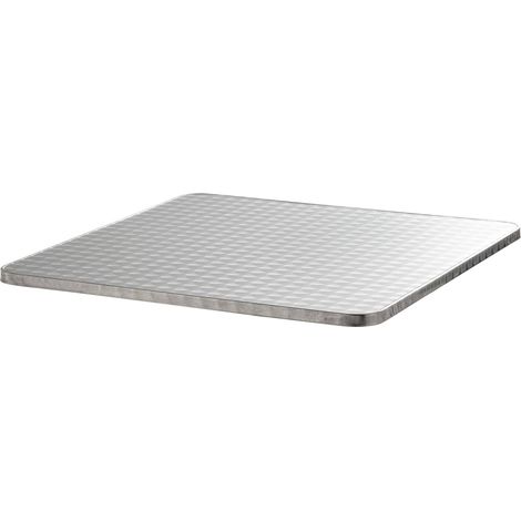 Plateau de table carré en aggloméré et inox 70 x 70 cm gris (1/5)