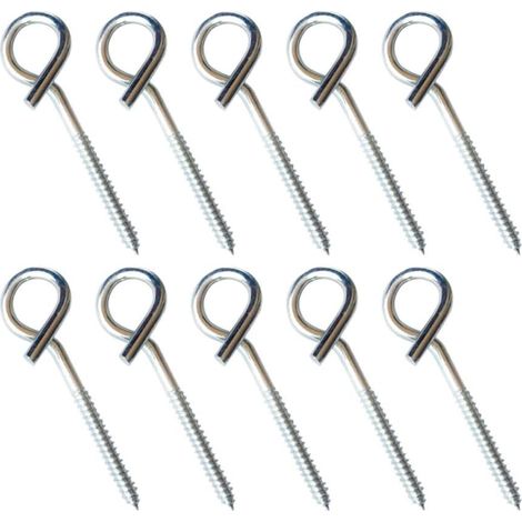 10 crochets plafond, inox, argenté, pour éclairage et plantes (1/5)
