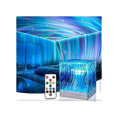 Kristall-Tischleuchte Aurora-Lampe, 18-farbige Kristalllampe + dimmbare Mini-Lampe, Fernbedienung + Timer, Nordlicht-Lampe, Touch-Lampe für Schlafzimmer, Nordlicht