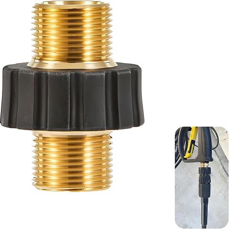 Raccord de Nettoyeur Haute Pression, M22 15 mm Femelle à M22 14 mm Mâle, Compatible avec Pistolets et Tuyaux de Nettoyage Haute Pression (1/5)