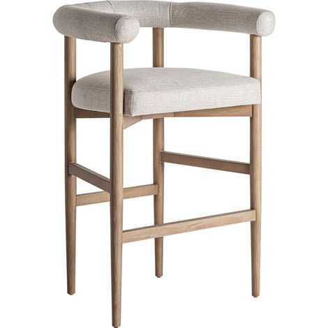 Tabouret contemporain en bois de frêne finition marron naturel - Marron bois naturel (1/5)
