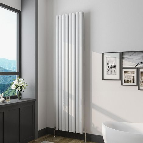 Oval Column Radiator 1800x472mmWhite Vertical Radiator Double Modern Central Heating Radiators (1/5)