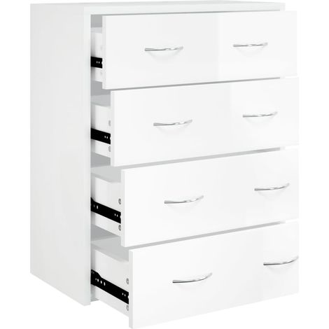 Maison Exclusive - Credenza con 4 Cassetti 60x30,5x71 cm Bianco lucido