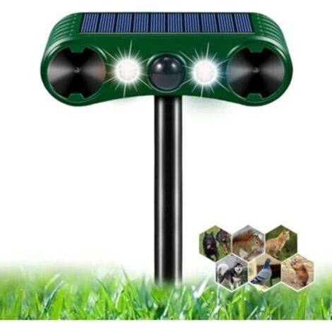 Repellente Ultrasuoni per Gatti, Repellente Solare per Gatti a 2 Modalità, Repellente Impermeabile per Esterni con Luce LED e Sensore di Movimento, Repellente per Animali contro Gatti, Cani, Topi e Pr (1/4)