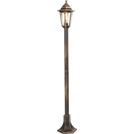 QAZQA Palo da giardino new haven - Classico - Vetro,Plastico - Oro/Ottone - Oblungo Max. 1 x Watt