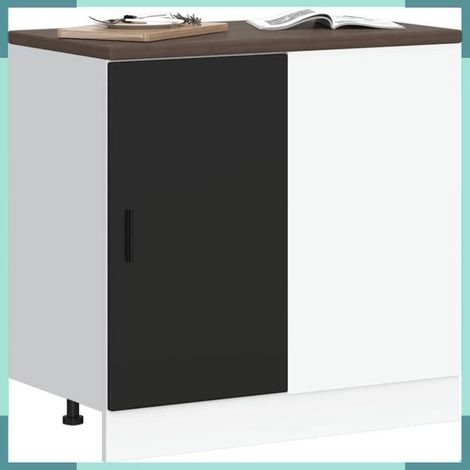 854290 Meuble sous évier 'Lyon' Bois d'ingénierie noir (1/5)