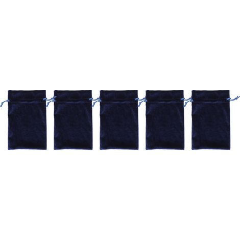 5er-Pack multifunktionale, weiche Samt-Geschenktüten mit Kordelzug zur Aufbewahrung von Schmuck und Armbändern, blau (1/5)