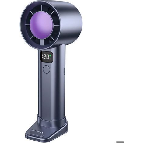 Ventilateur Portable - 3000 mAh - 5 Vitesses Réglables - USB-C - Pour Bureau Voyage Extérieur - Gris (1/3)